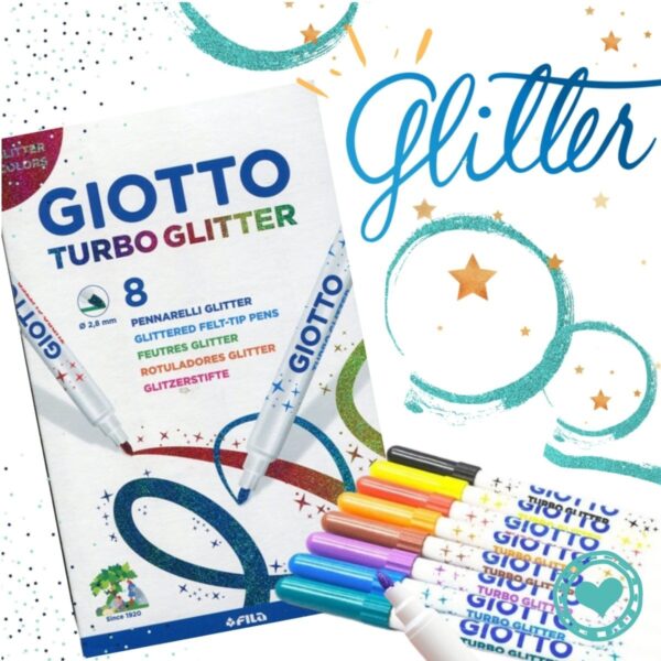 Marcador Giotto c/Glitter x8