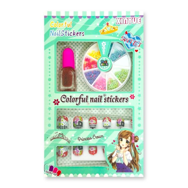 Set de uñas mini con stickers I.105